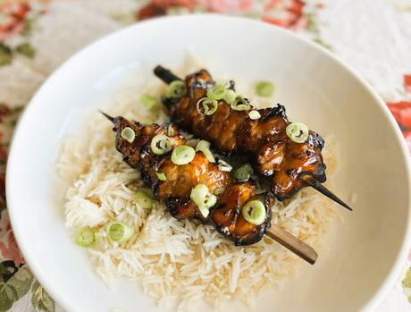 Air Fryer Honey Garlic Chicken Skewers