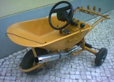 Wheelbarrow turned into a Race Kart