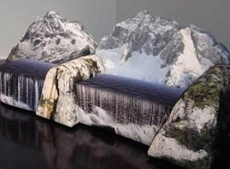 Waterfall inspired ‘montanara’ couch by Gaetano Pesce