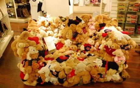 Sofa made from teddy bears