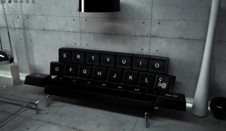 Computer keyboard inspired sofa