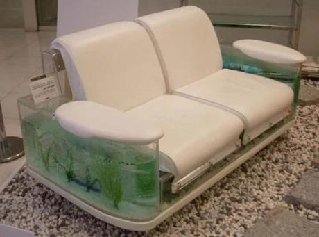 sofa with built-in aquarium