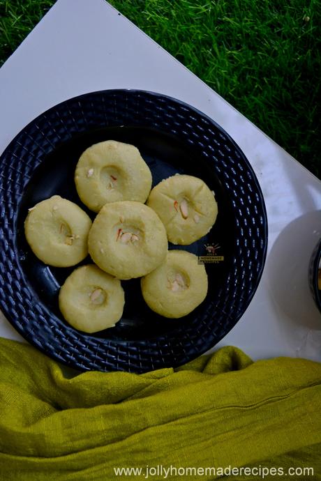 Kesar Peda with milk and sugar