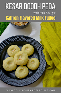 Doodh Peda Recipe | Kesar Doodh Peda | Saffron Flavoured Milk Peda