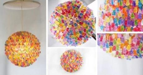 Chandelier made from Gummy Bears