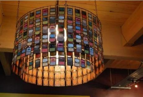 Chandelier made from Ink-Cartridges Magic Cards