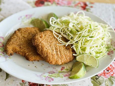 Crispy Pork Cutlets and Cabbage