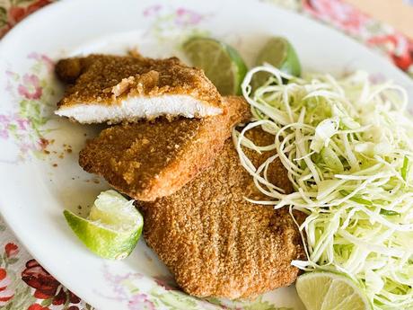 Crispy Pork Cutlets and Cabbage