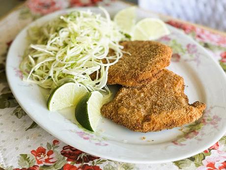 Crispy Pork Cutlets and Cabbage