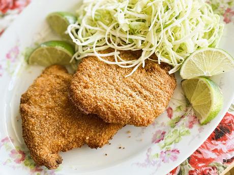 Crispy Pork Cutlets and Cabbage