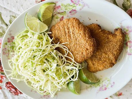 Crispy Pork Cutlets and Cabbage