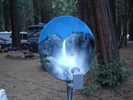 Scenic View Effect Satellite Dish Art