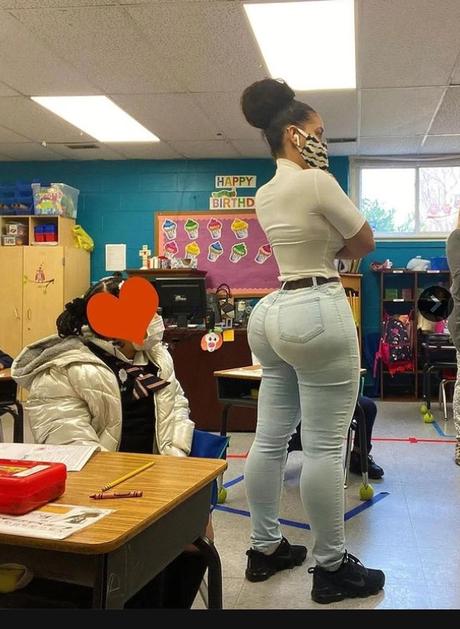 Art Teacher Come Under Fire For Distracting Students With Her Shape And Back Behind (PHOTOS)