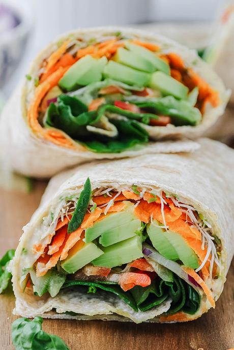 Vegan Hummus Avocado Wrap