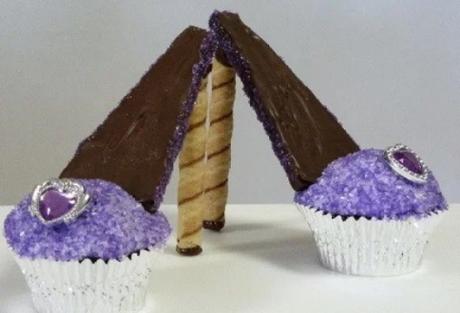 Purple High Heels Cupcakes