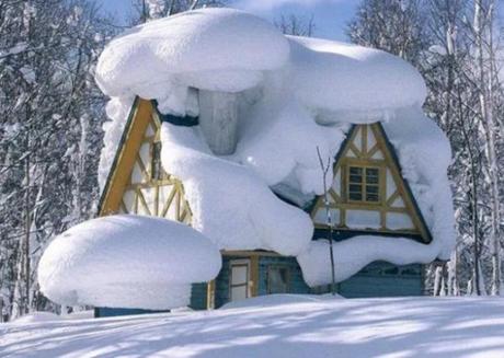 House covered in snow