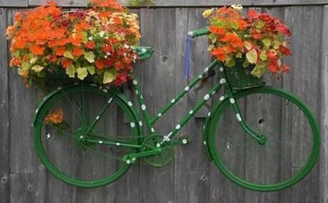 Bicycle Repurposed as a Garden Display
