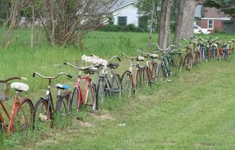 Bicycle Repurposed as a fence