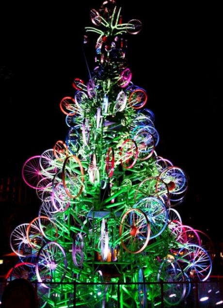Bicycle Repurposed as a Christmas tree