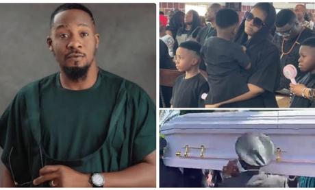 Touching Moment As Junior Pope’s Wife, Children, Others Attend His Burial Amid Tears (PHOTOS)