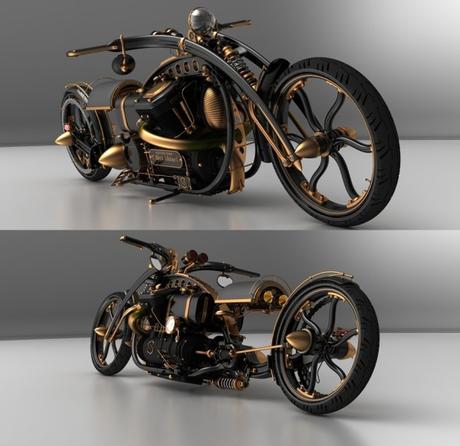 Black Widow Steampunk Custom Motorcycle