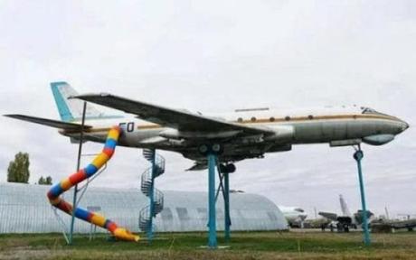 Repurposed Airplane Turned into a Children's Playgrounds