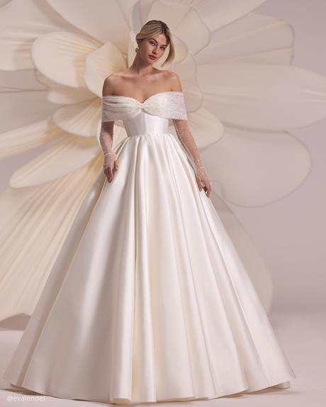 eva lendel wedding dresses simple off the shoulder detached sleeves merida
