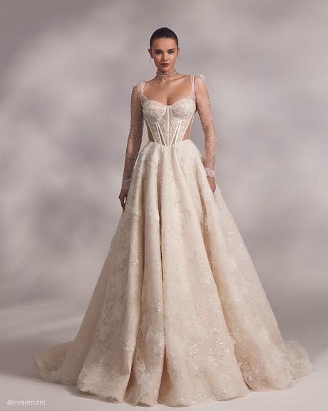eva lendel wedding dresses princess with long sleeves lace arlene