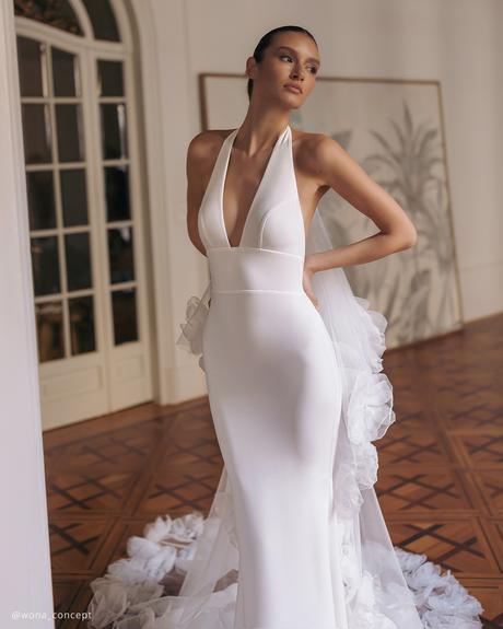 wona concept gemini collection wedding dresses simple mermaid deep v neckline