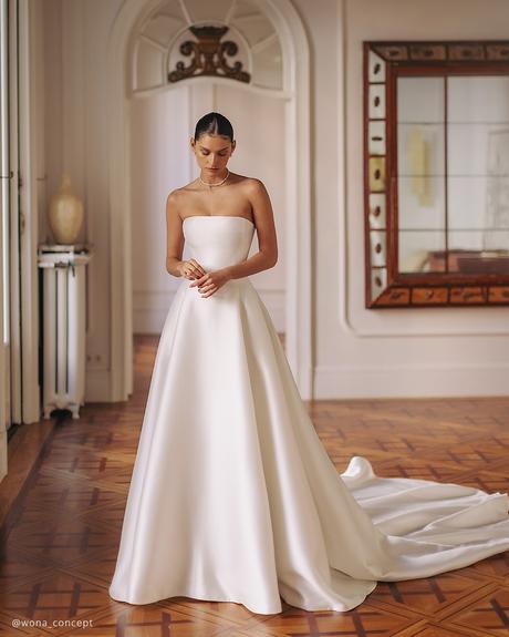 wona concept gemini collection wedding dresses a line strapless neckline with train