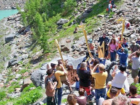 Celtica Valle d'Aosta 2016: Riccardo Taraglio introducing the festival on the shores of Lake Miage