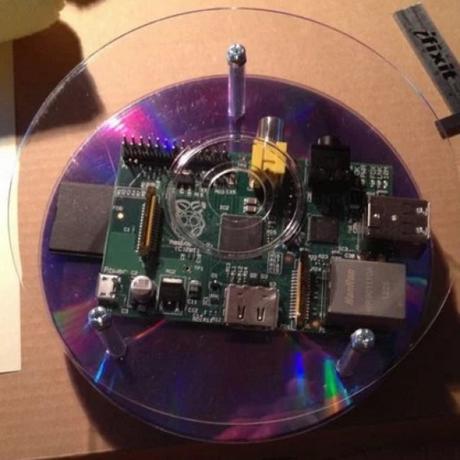 Empty Disk Spindles Turned into a Raspberry PI