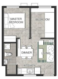 Centro Spatial Davao - 2 Bedroom Unit Floor Plan