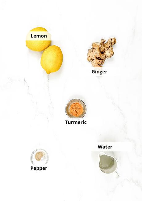 Homemade Lemon Ginger Turmeric Wellness Shots