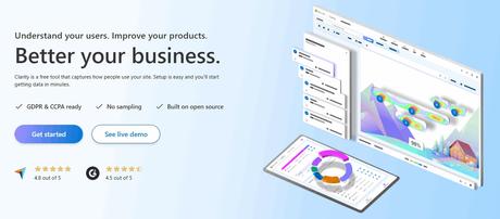How to Assess Your Own Website for Conversions? Microsoft Clarity homepage: For heatmapping and tracking conversions on a web page