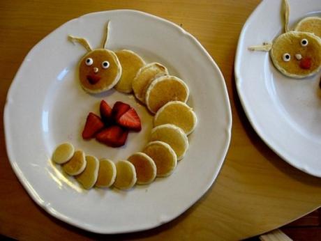 Caterpillar Made From Mini Pancakes