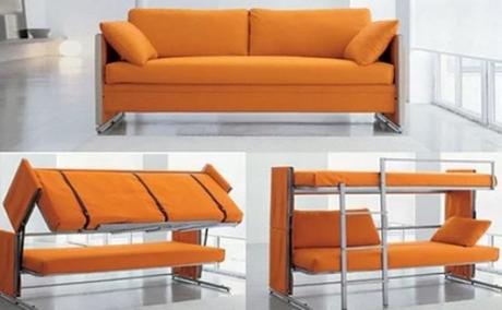 Sofa that transforms into a set of bunk beds