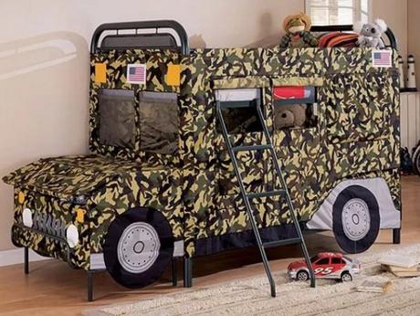 Jeep Truck Twin Bunk Bed With Toy Chest In Front