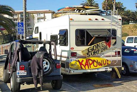 rv decals on a surfer motorhome