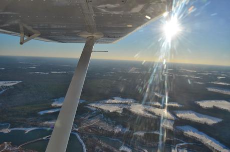 Flying Over a Snowy Richmond, Virginia
