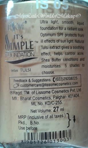 Lissome Its Simple Foundation with Tulsi