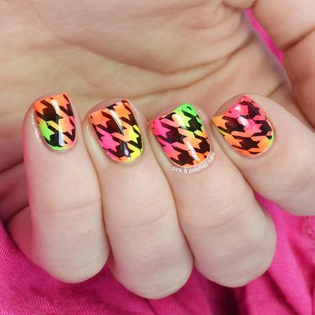 Neon watercolor houndstooth