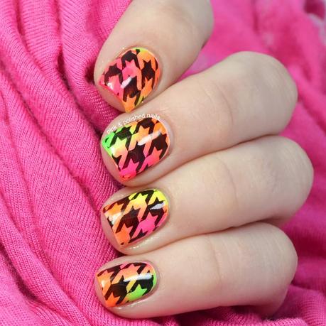 Neon watercolor houndstooth