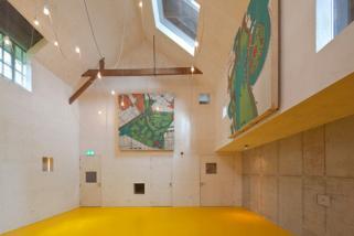 Corian-clad gallery into old timber armoury by Bureau SLA