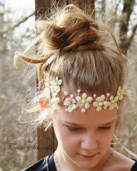 <Pink Floral Bridal Hair Crown by FancieStrands>