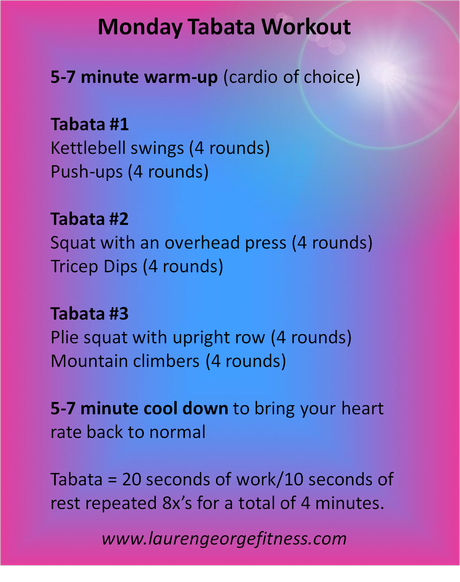 Monday Tabata Workout + Recent Eats