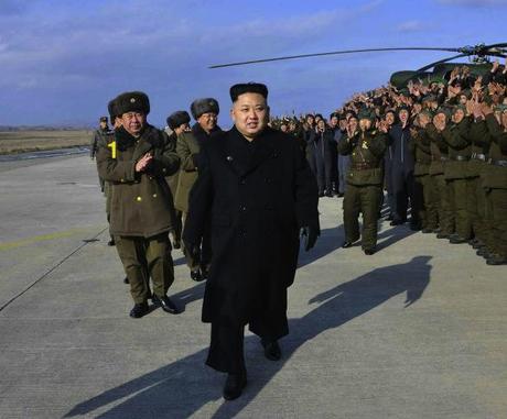 Kim Jong Un attends a photo-op with members of KPA Unit #323.  Also in attendance is Gen. Ri Pyong Chol (1), Commander of the KPA Air Force and Member of the Party Central Military Commission (Photo: Rodong Sinmun).