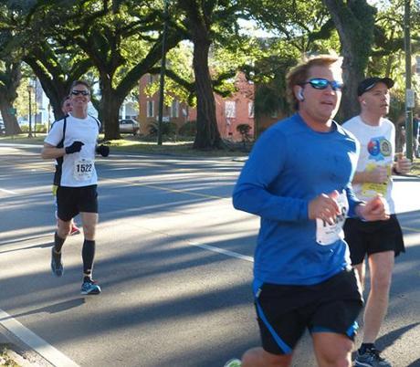 Mike Sohaskey at mile 5 of 2014 First Light Marathon