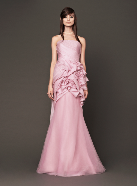 pink wedding dress vera wang