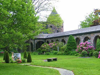 Cloister garth of St. Joseph's Abbey, Spencer, MA.